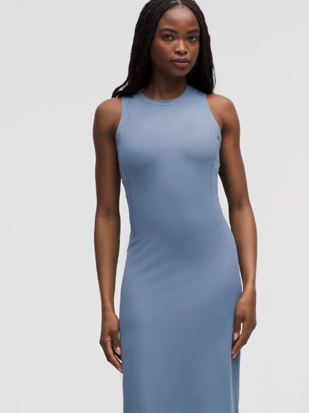 All Aligned Ribbed Midi Dress
